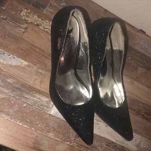 Black glitter one inch heels. Size 7.5